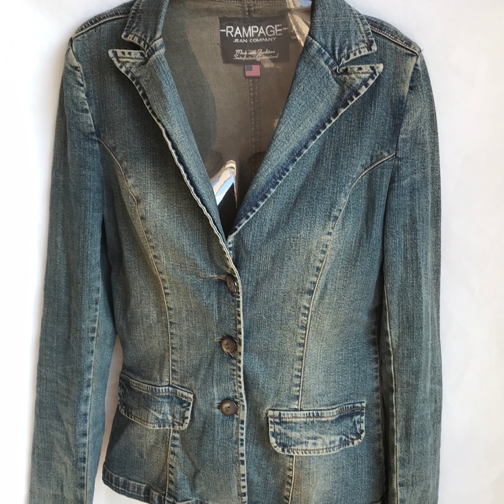 Rampage Jean Company Denim Blazer Size Small - Picture 2 of 7